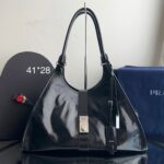Bolsa Prada Tote Grande de couro -Preto