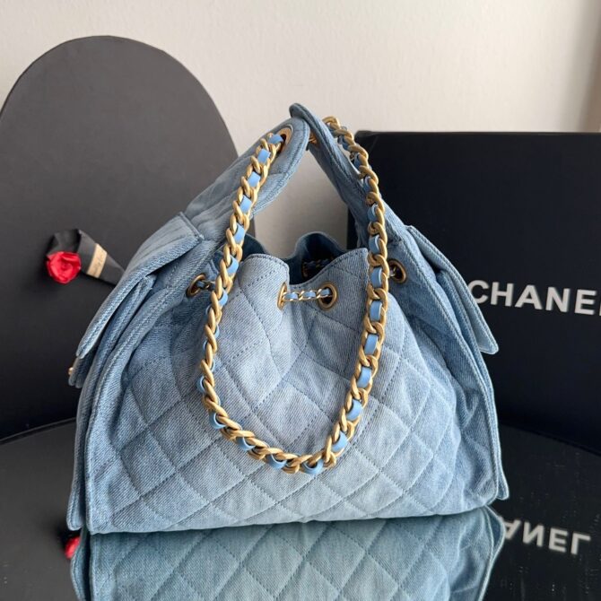 Bolsa Chanel Hobo pequena Jeans - Image 5
