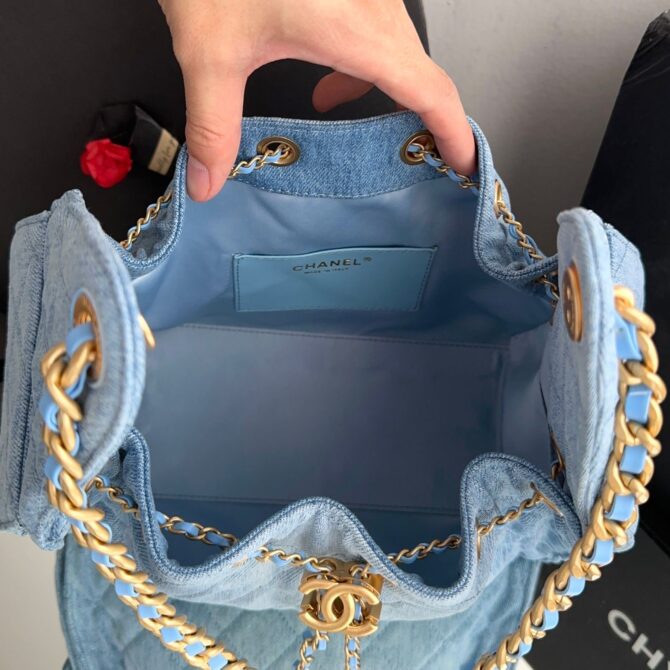 Bolsa Chanel Hobo pequena Jeans - Image 8