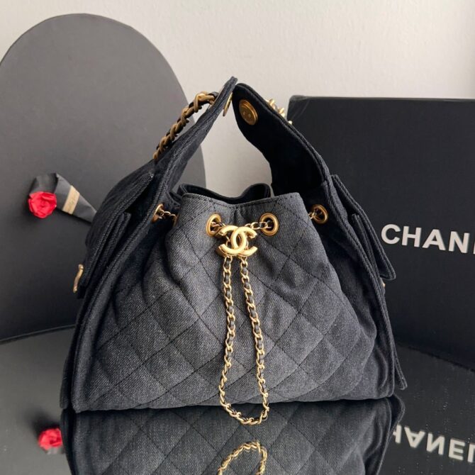 Bolsa Chanel Hobo pequena Jeans - Image 10