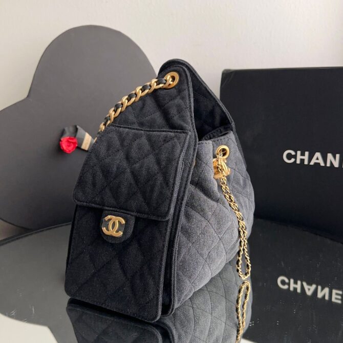 Bolsa Chanel Hobo pequena Jeans - Image 11