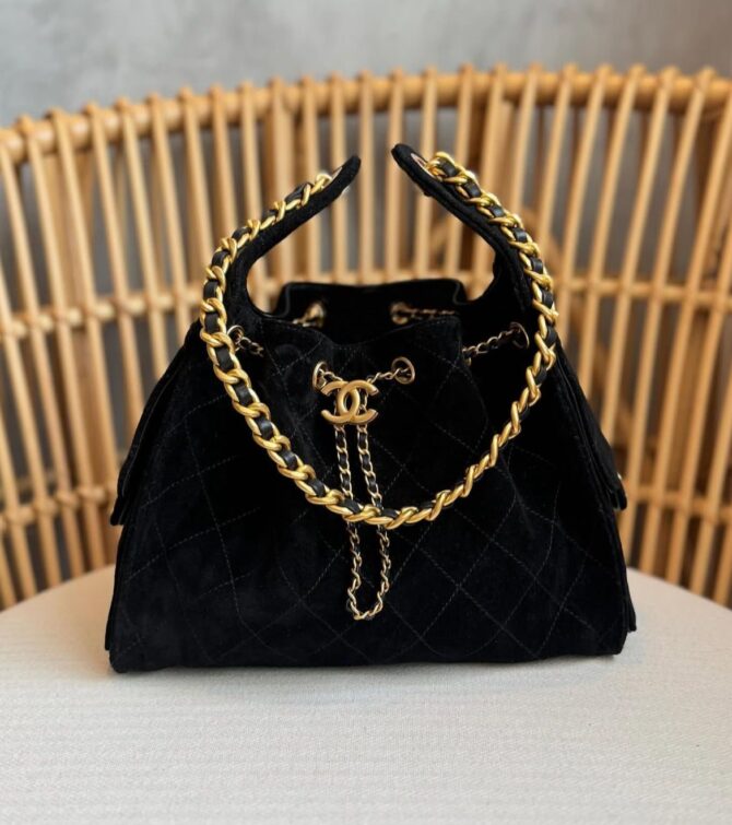 Bolsa Chanel Hobo pequena Camurça - Image 13