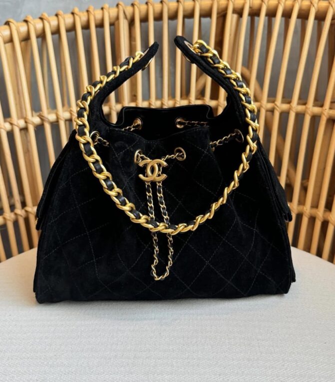 Bolsa Chanel Hobo pequena Camurça - Image 14
