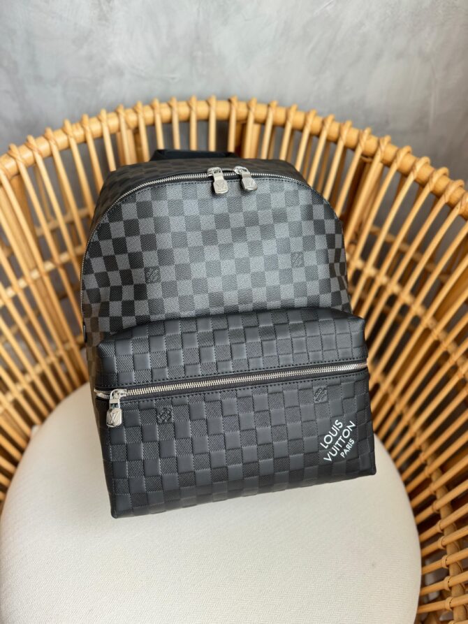 Mochila LV Discovery Couro Damier