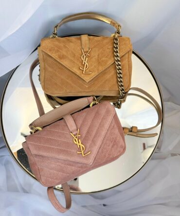 Bolsa Saint Laurent College Acolchoada Camurça