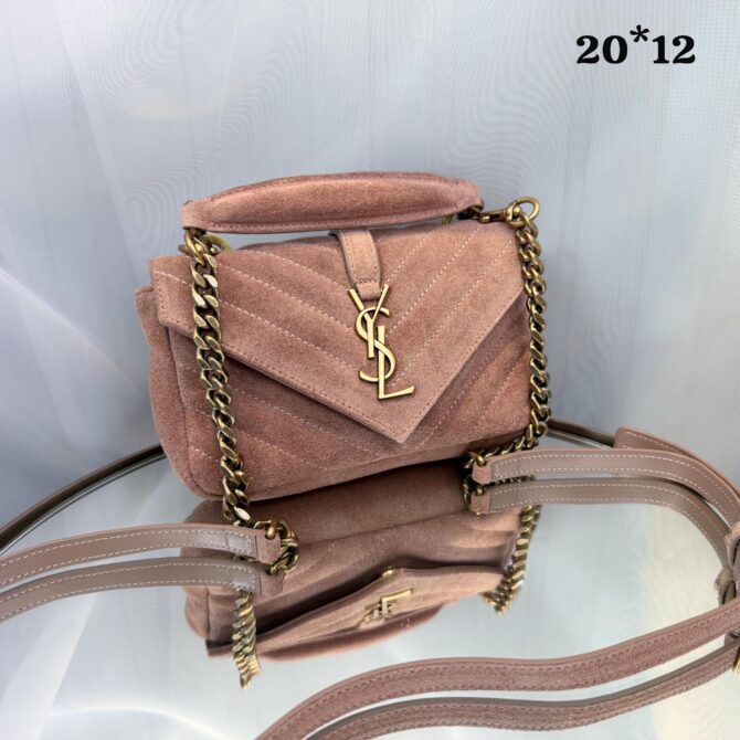 Bolsa Saint Laurent College Acolchoada Camurça - Imagem 5