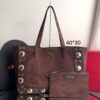Bolsa Valentino tote Nellcôte média Camurça-Café