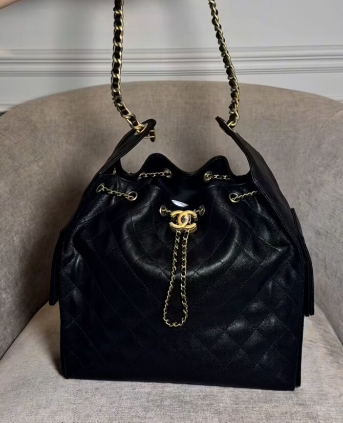 Bolsa Chanel 25 Grande De Couro - Imagem 5
