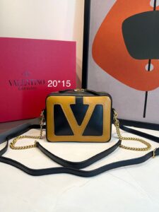 Bolsa Valentino Viva Superstar Pequena -Preto/Caramelo