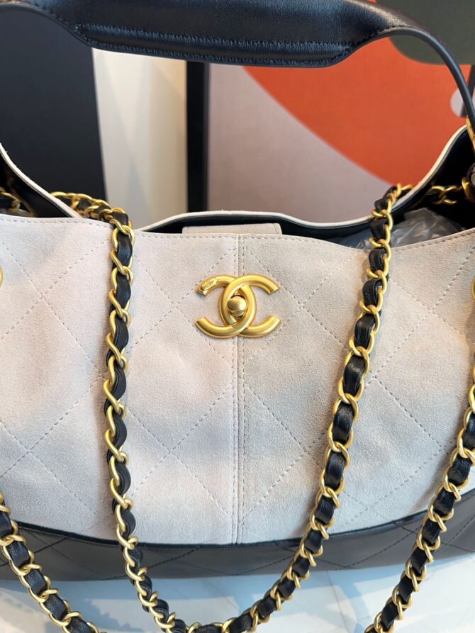 Bolsa Chanel Bicolor Da Maison Média - Imagem 8
