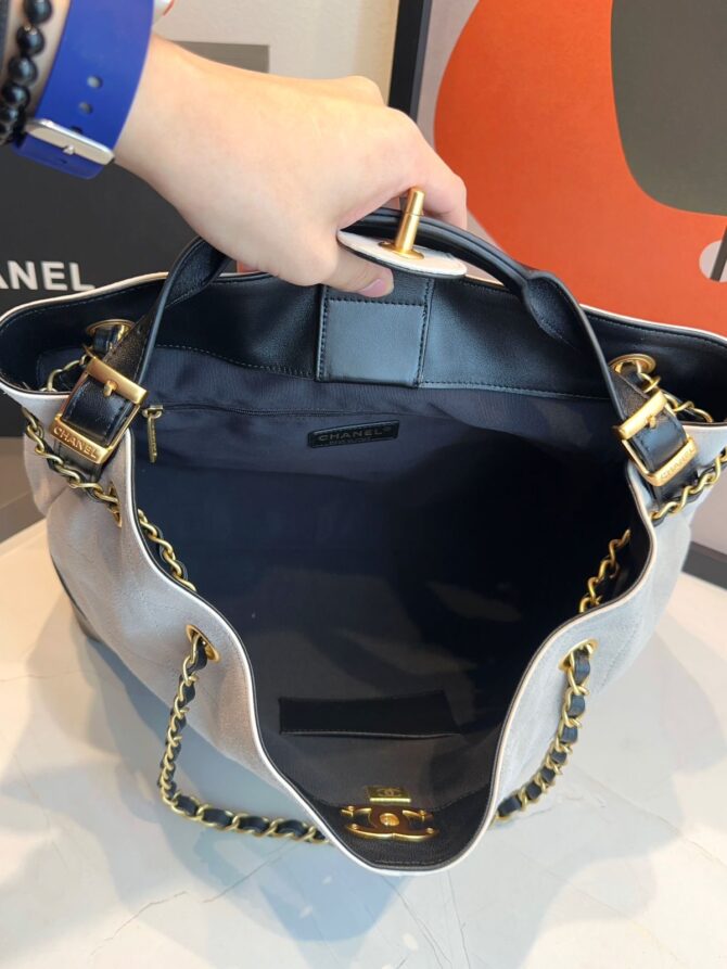 Bolsa Chanel Bicolor Da Maison Média - Imagem 11