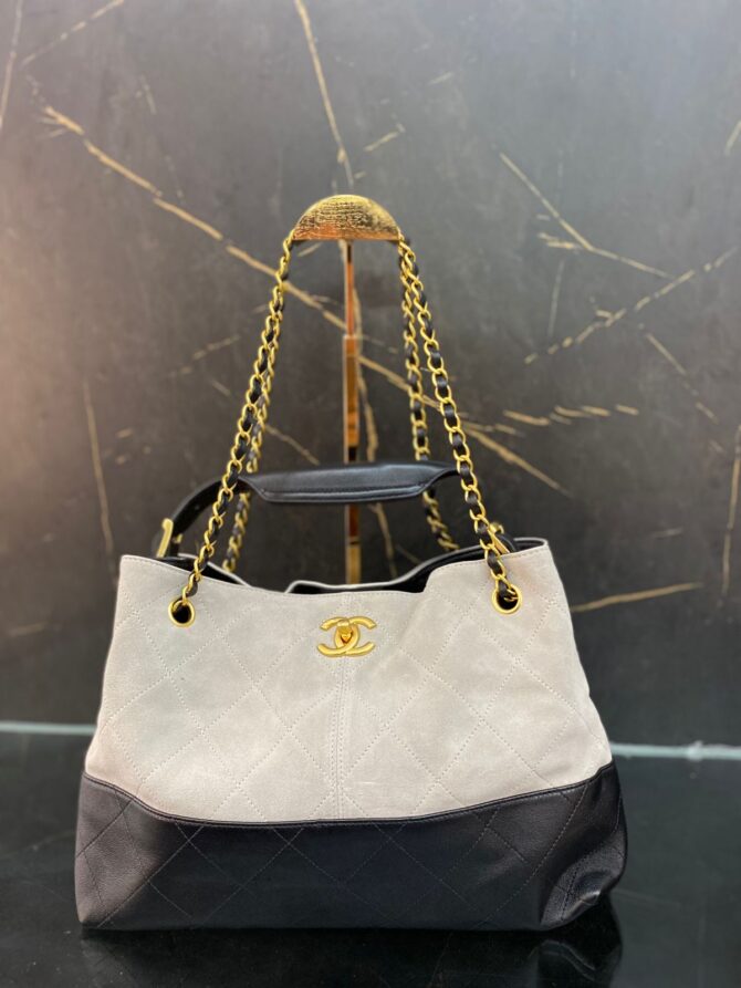 Bolsa Chanel Bicolor Da Maison Média - Imagem 12