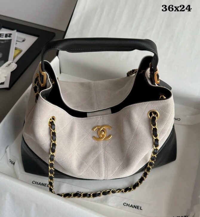 Bolsa Chanel Bicolor Da Maison Média - Imagem 15