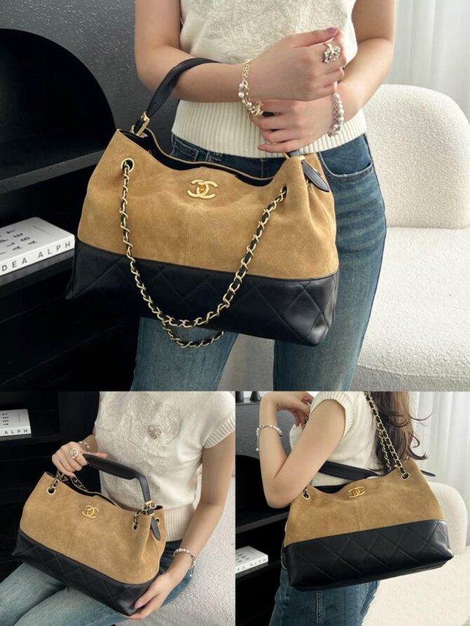 Bolsa Chanel Bicolor Da Maison Média - Imagem 16