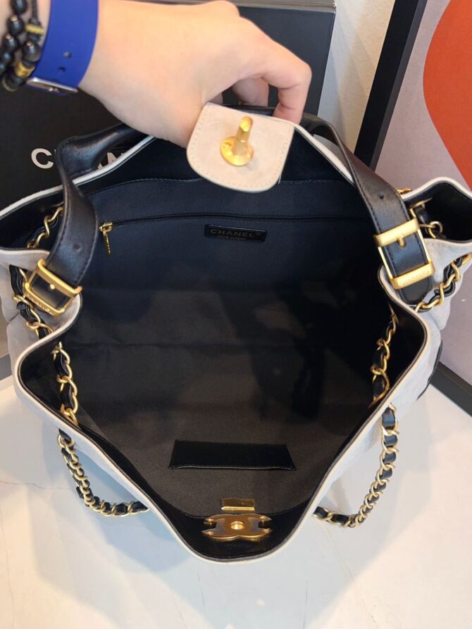 Bolsa Chanel Bicolor Da Maison Média - Imagem 11