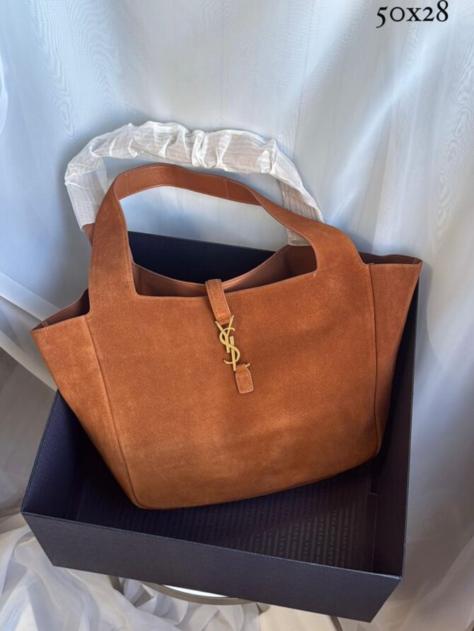 Bolsa YSL Bea 5 Á 7 Em Couro Camurça