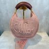 Bolsa Chloé Tote Logo Bordado-Rosê