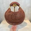 Bolsa Chloé Tote Logo Bordado-Marrom