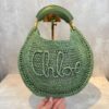 Bolsa Chloé Tote Logo Bordado-Verde