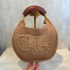 Bolsa Chloé Tote Logo Bordado-Caramelo