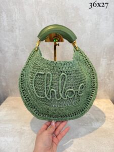 Bolsa Chloé Tote Logo Bordado-Verde