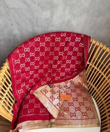 Manta Gucci Xadrez Monogram Dupla Face Com Brilho