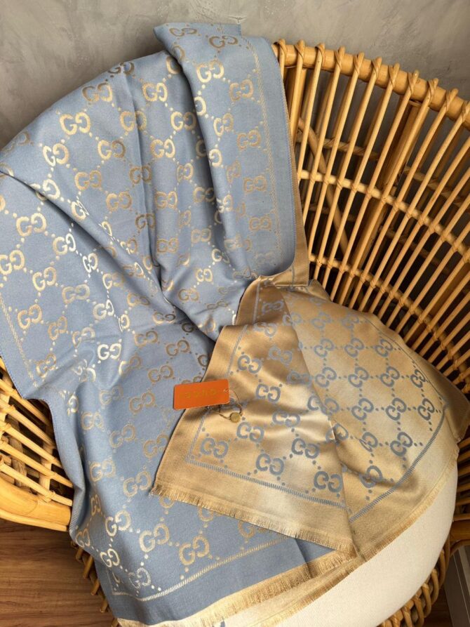 Manta Gucci Xadrez Monogram Dupla Face Com Brilho - Imagem 7