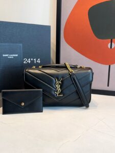 Bolsa YSL Loulou Matelassê Média -Preto