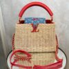 Bolsa LV Capucines LV x TM Mini-Bege/Vermelho