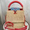Bolsa LV Capucines LV x TM Mini-Bege/Vermelho