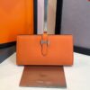 Carteira Hermes Béarn Média-Laranja/Prata