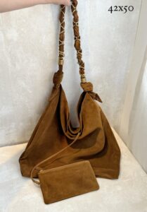 Bolsa YSL Amalia Em Camurça-Caramelo