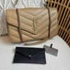 Bolsa YSL Loulou Matelassê Pequena-Bege