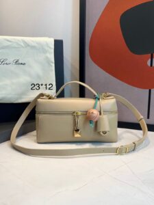 Bolsa Loro Piana Extra L23-Bege/Dourado