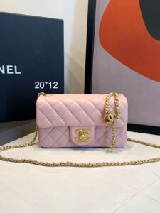 Bolsa Chanel Flap Mini Nova-Rosa Claro