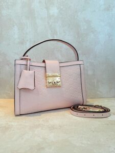 Bolsa Gucci Tiracolo Padlock Média e Cadeado-Rosa/Dourado