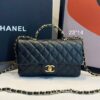 Bolsa Chanel Pequena Com Aba-Preto