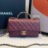 Bolsa Chanel Pequena Com Aba-Vinho