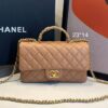 Bolsa Chanel Pequena Com Aba-Caramelo