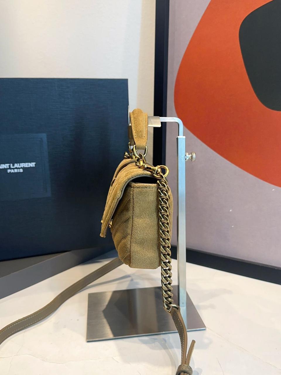 Bolsa Saint Laurent College Acolchoada Camurça - Imagem 11