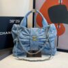 Bolsa Chanel De Laço Jeans-Azul Jeans