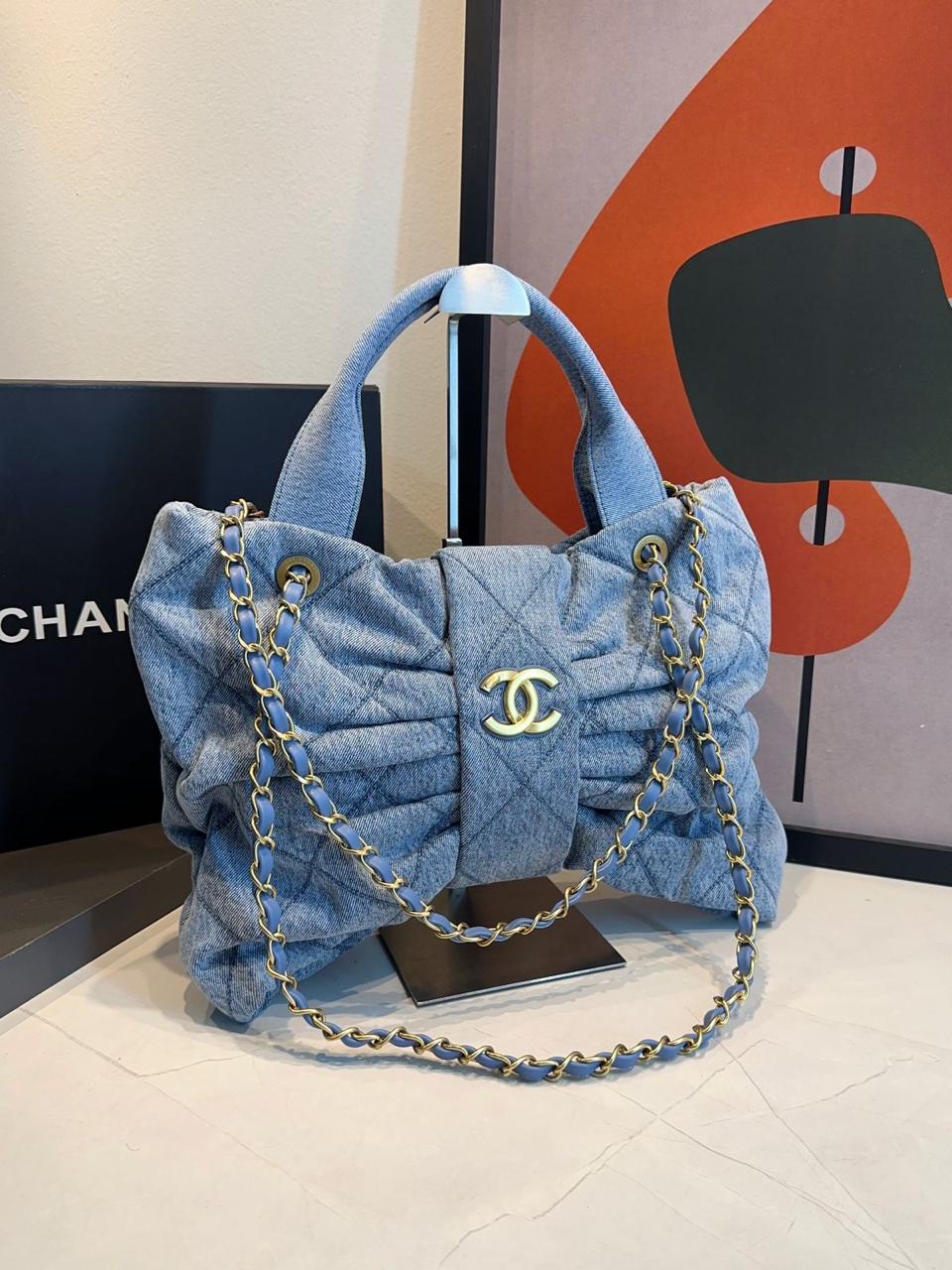 Bolsa Chanel De Laço Jeans - Imagem 4