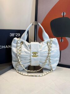 Bolsa Chanel De Laço Couro Média- Branco