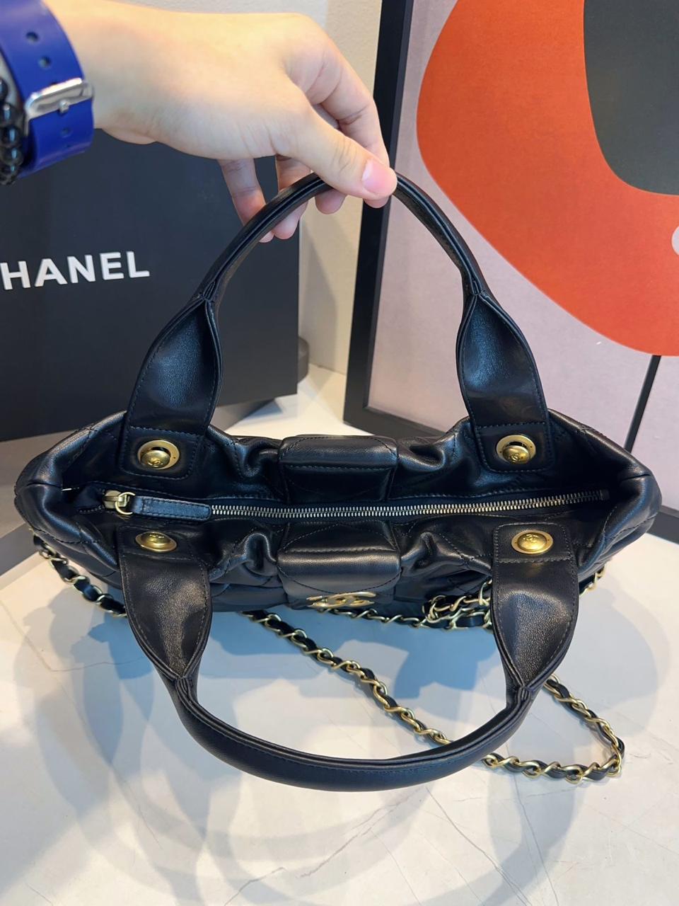 Bolsa Chanel De Laço Couro Média - Imagem 8