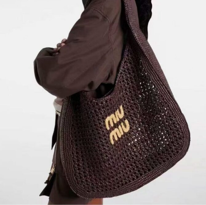 Bolsa Miu Miu Hobo Ráfia - Imagem 3