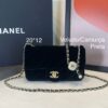 Bolsa Chanel Flap Bag Mini Veludo-Preta