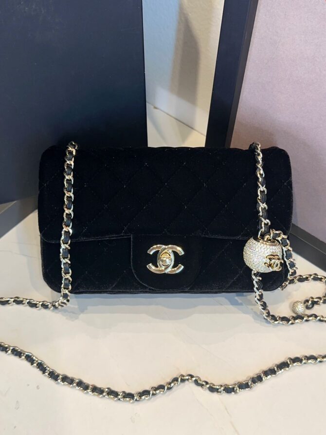 Bolsa Chanel Flap Bag Mini Veludo - Imagem 2
