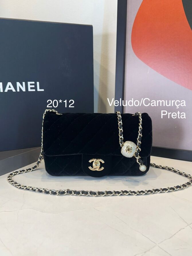 Bolsa Chanel Flap Bag Mini Veludo