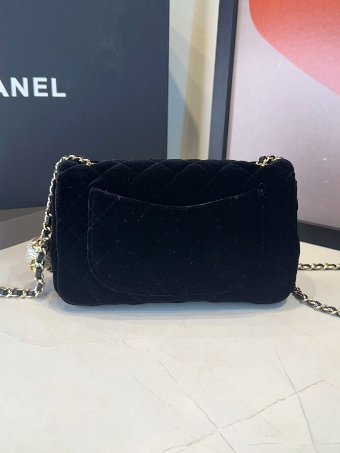 Bolsa Chanel Flap Bag Mini Veludo - Imagem 5