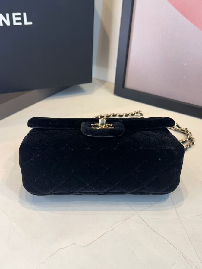 Bolsa Chanel Flap Bag Mini Veludo - Imagem 7